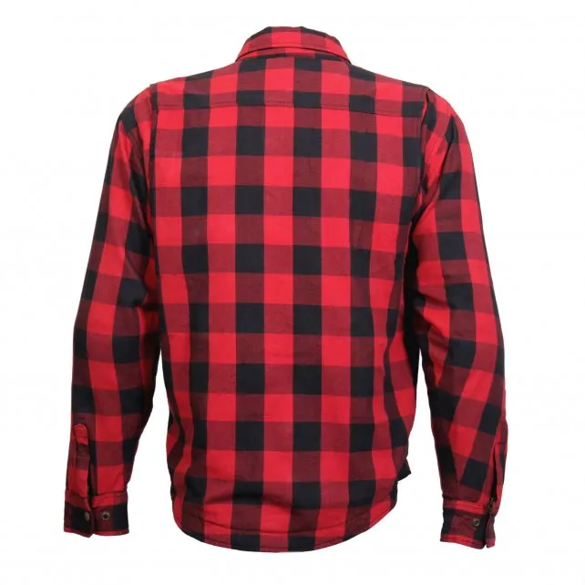 Hot Leathers JKM3003 Men's Red and Black Armored Flannel Jacket