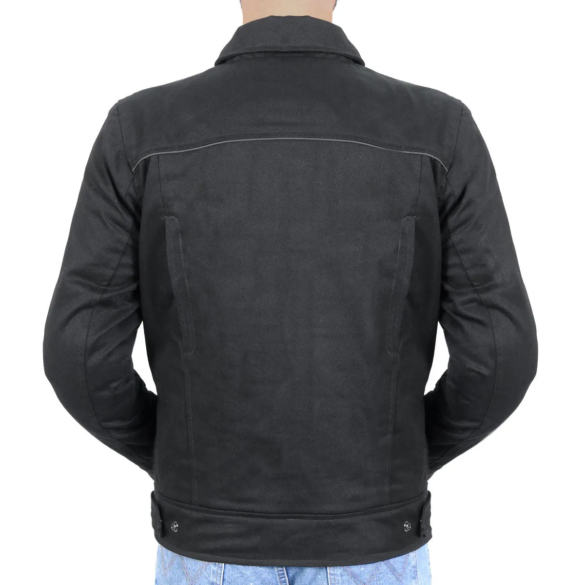 Hot Leathers JKM6001 Men's Black Denim Armored Shirt Jacket