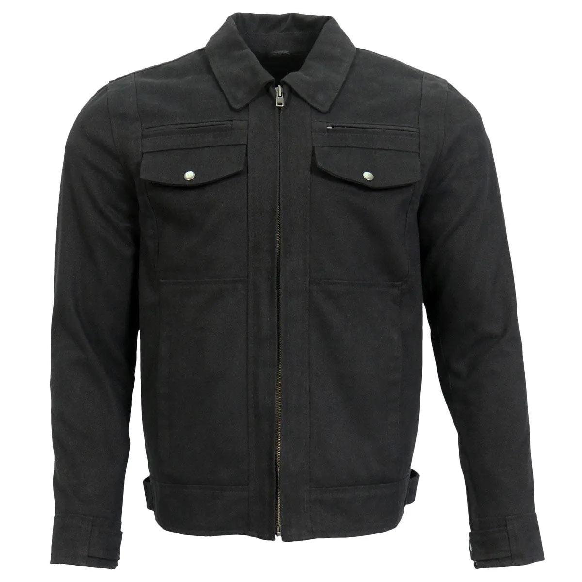 Hot Leathers JKM6001 Men's Black Denim Armored Shirt Jacket