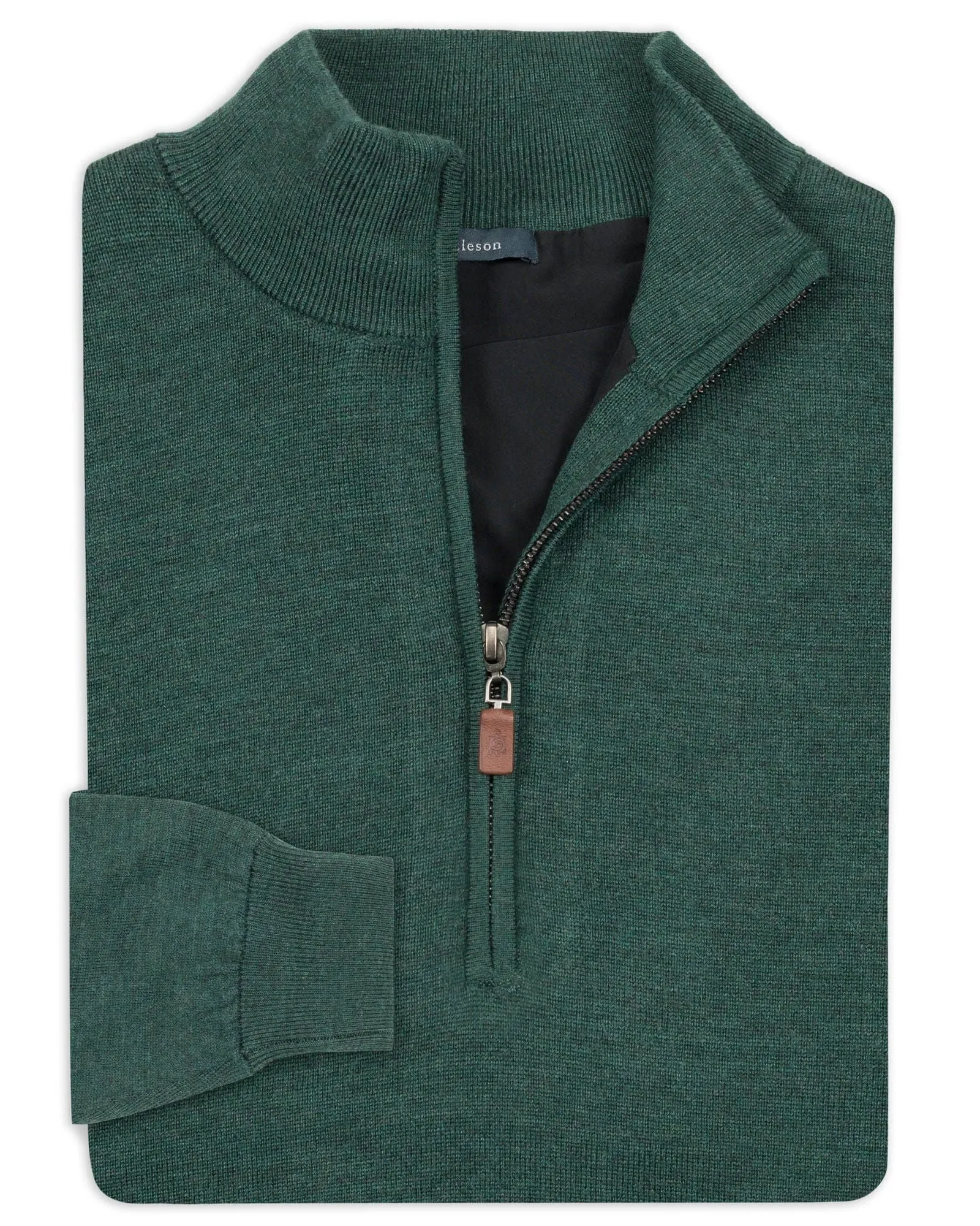 Italian Merino Lined Quarter-Zip Pullover