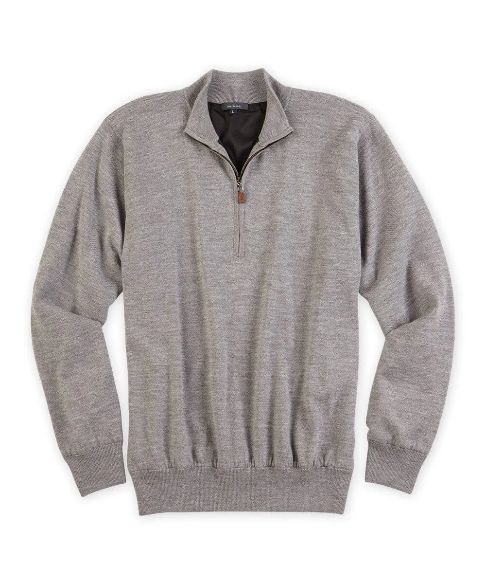 Italian Merino Lined Quarter-Zip Pullover