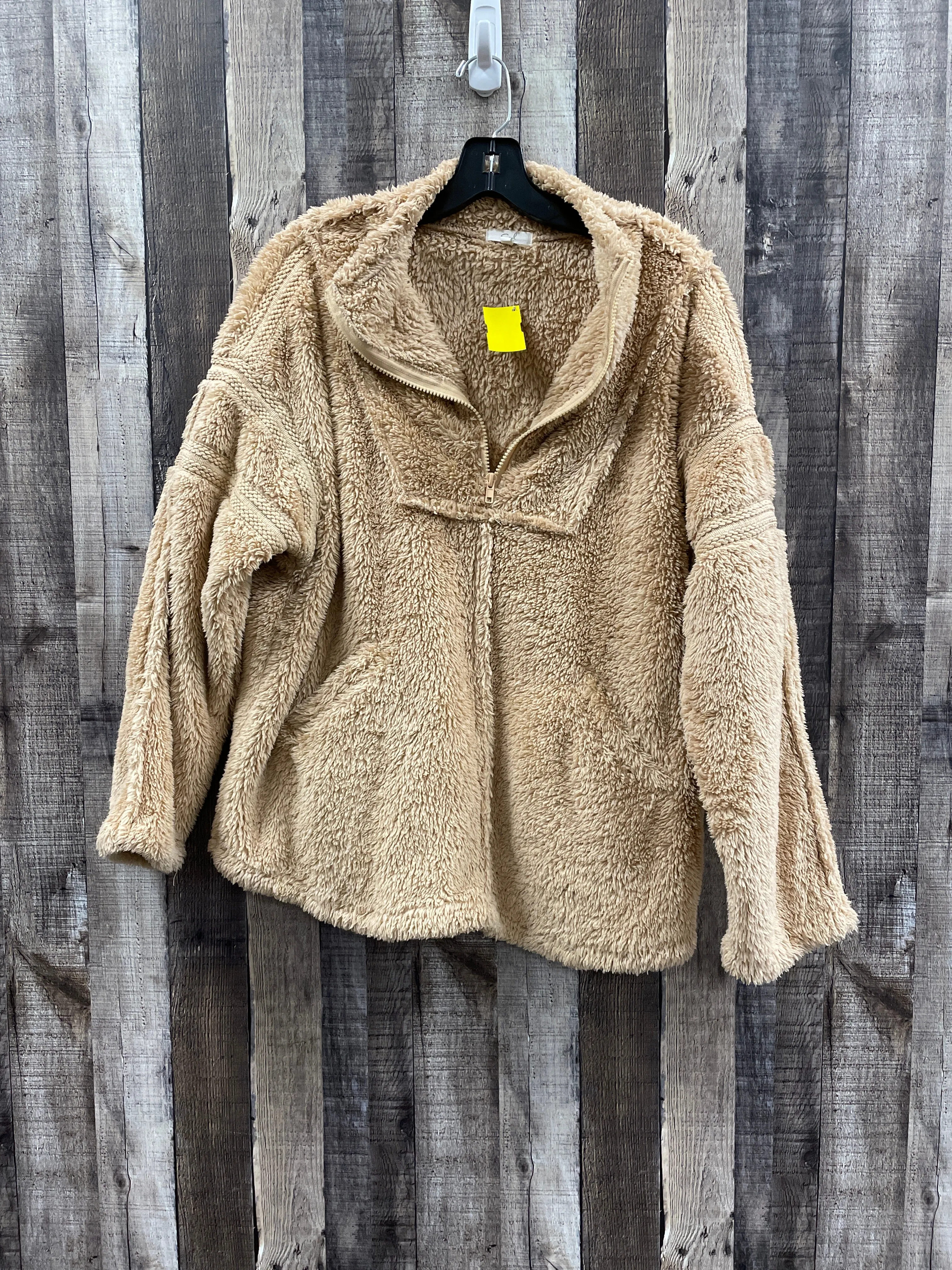 Jacket Fleece By Easel In Beige, Size: L