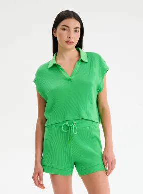 JAS - Cutout Sleeve Waffle Polo