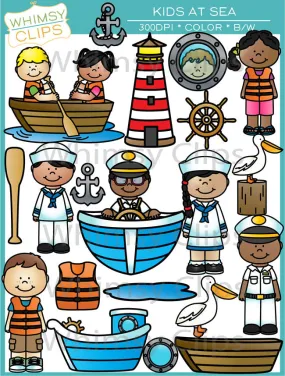 Kids At Sea Clip Art