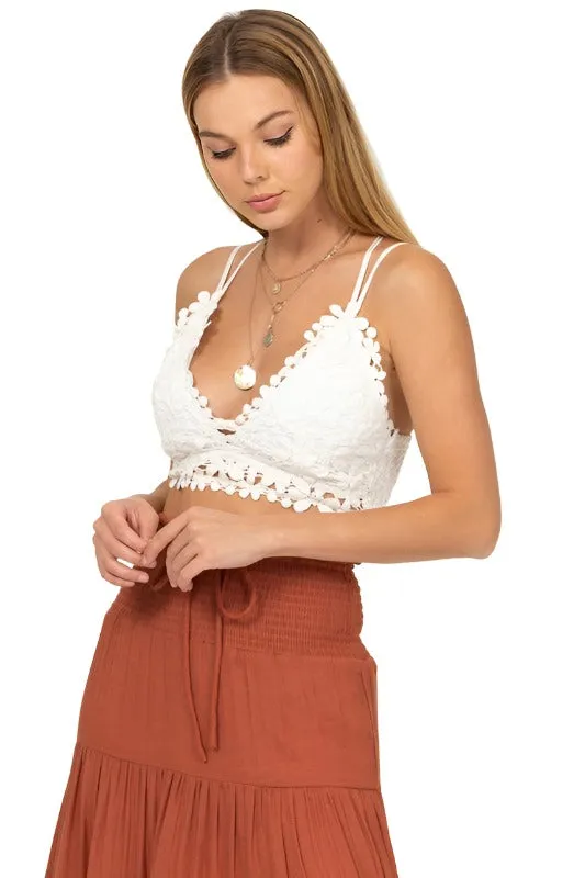 Lean On Me Lace Cropped Cami Top