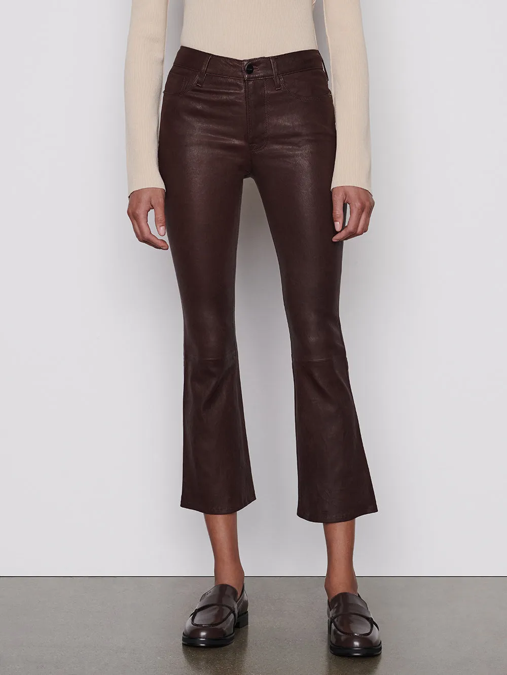 Leather Le Crop Mini Boot -- Espresso