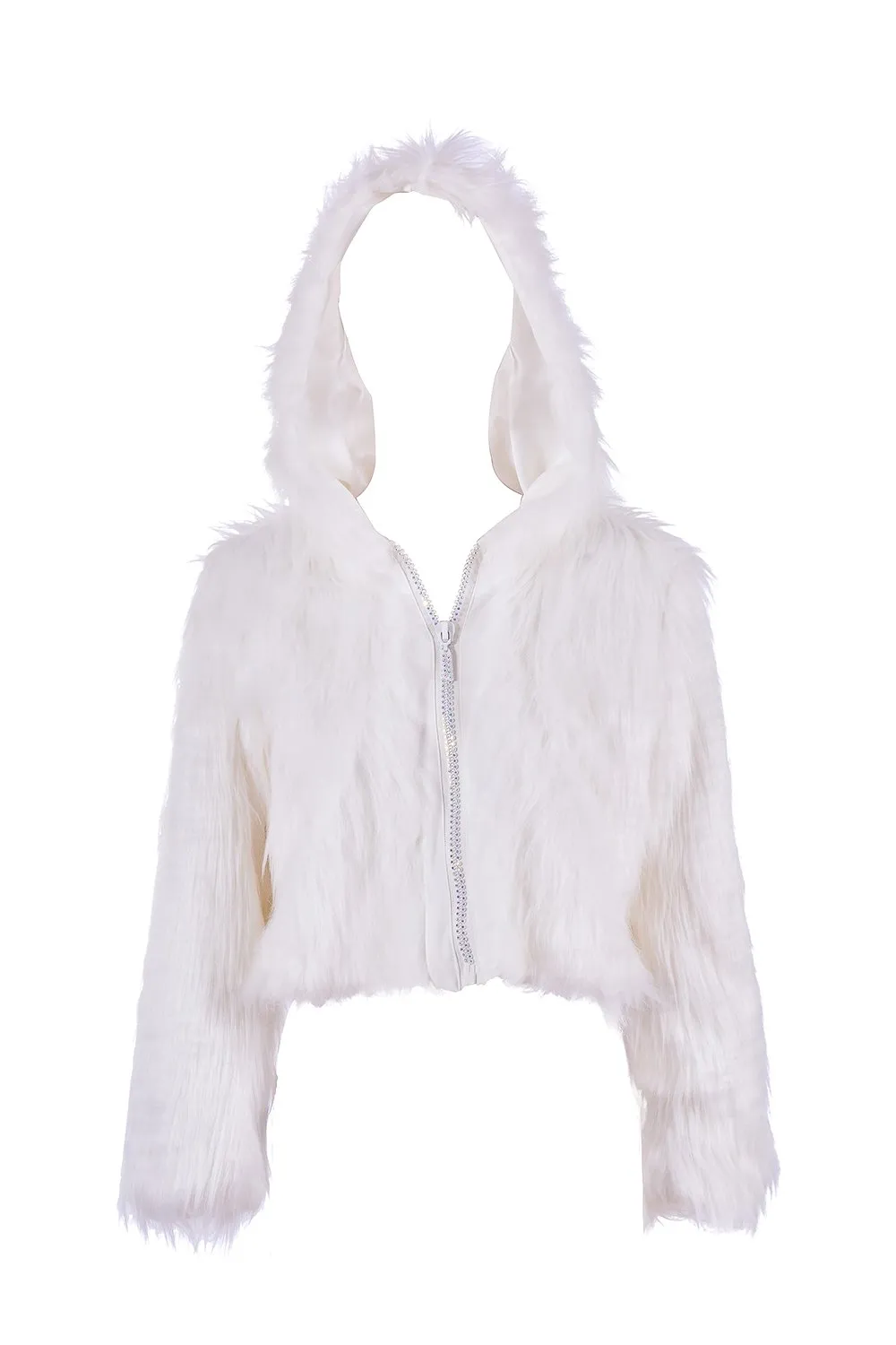 LED Disco Cropped Fur Jacket