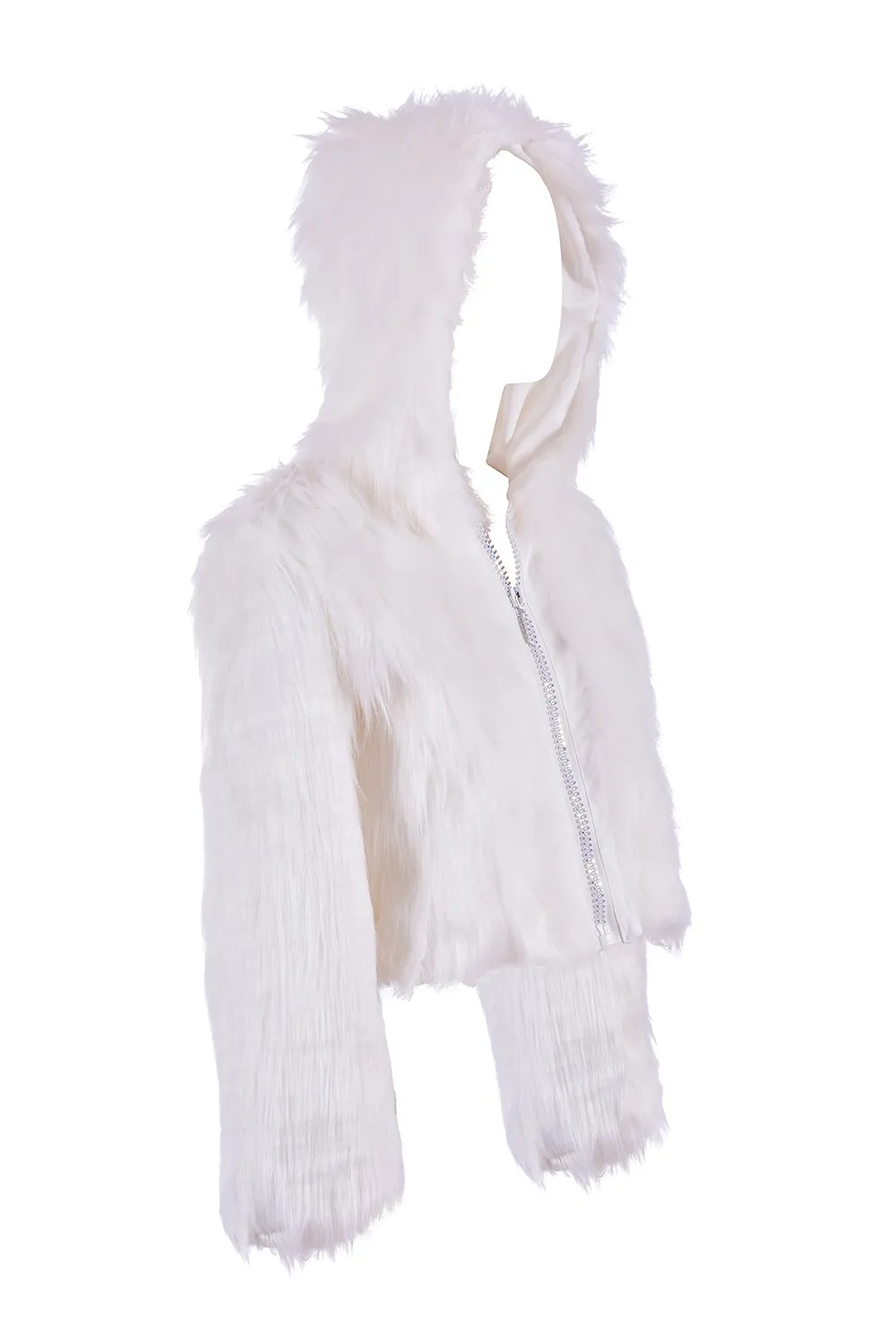 LED Disco Cropped Fur Jacket