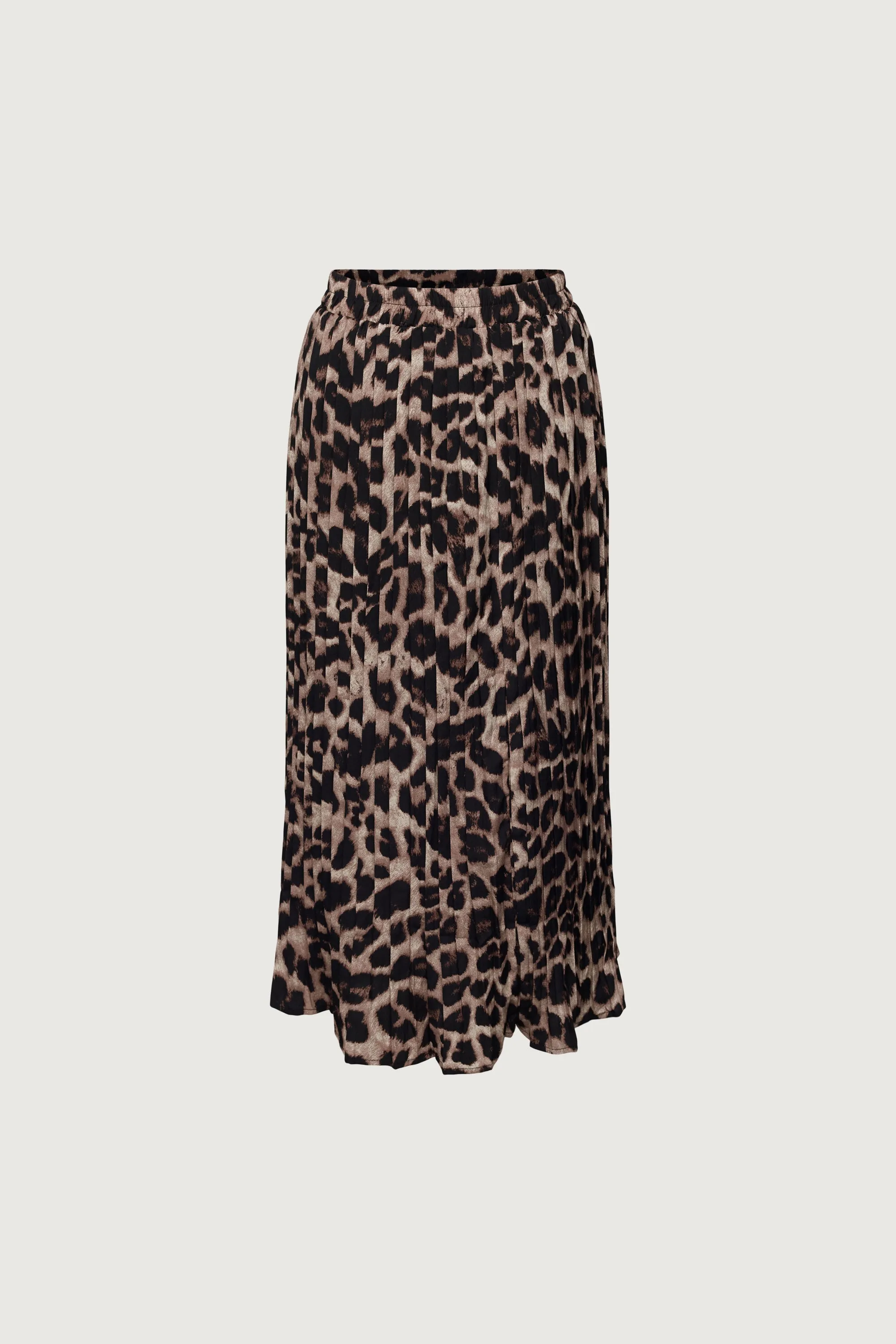 LEOPARD PLEATED MAXI SKIRT