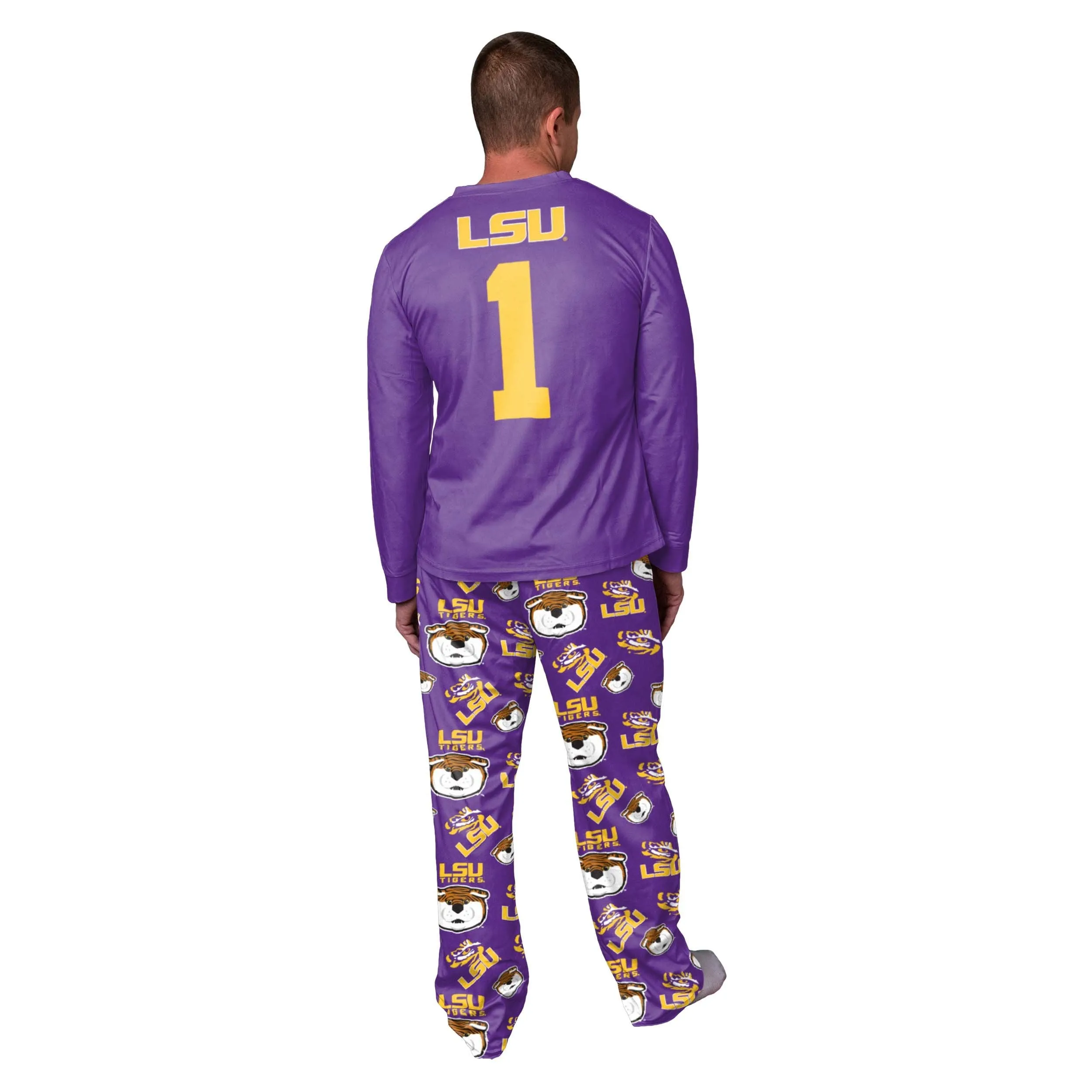 LSU Tigers NCAA Mens Mike the Tiger Mascot Pajamas