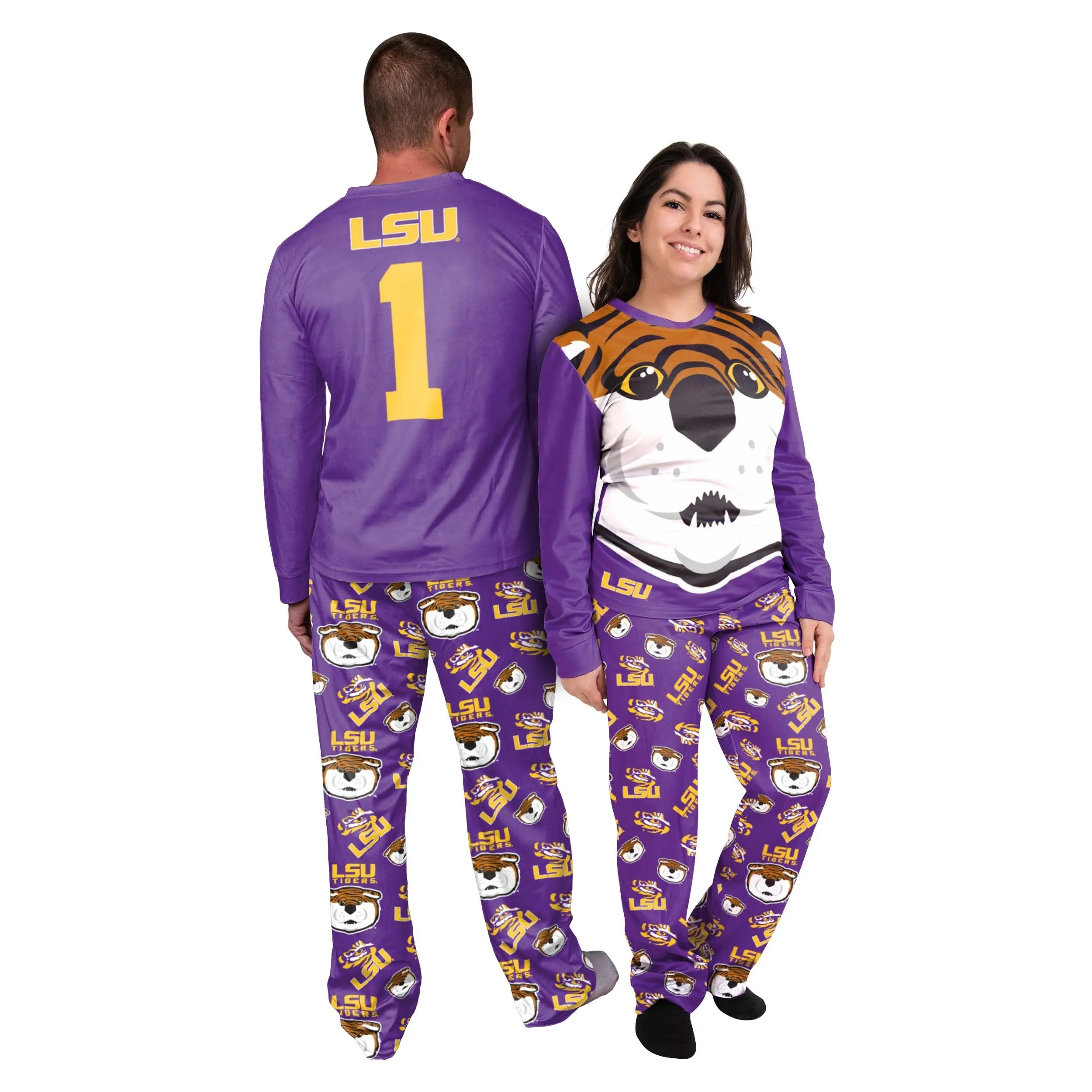 LSU Tigers NCAA Mens Mike the Tiger Mascot Pajamas