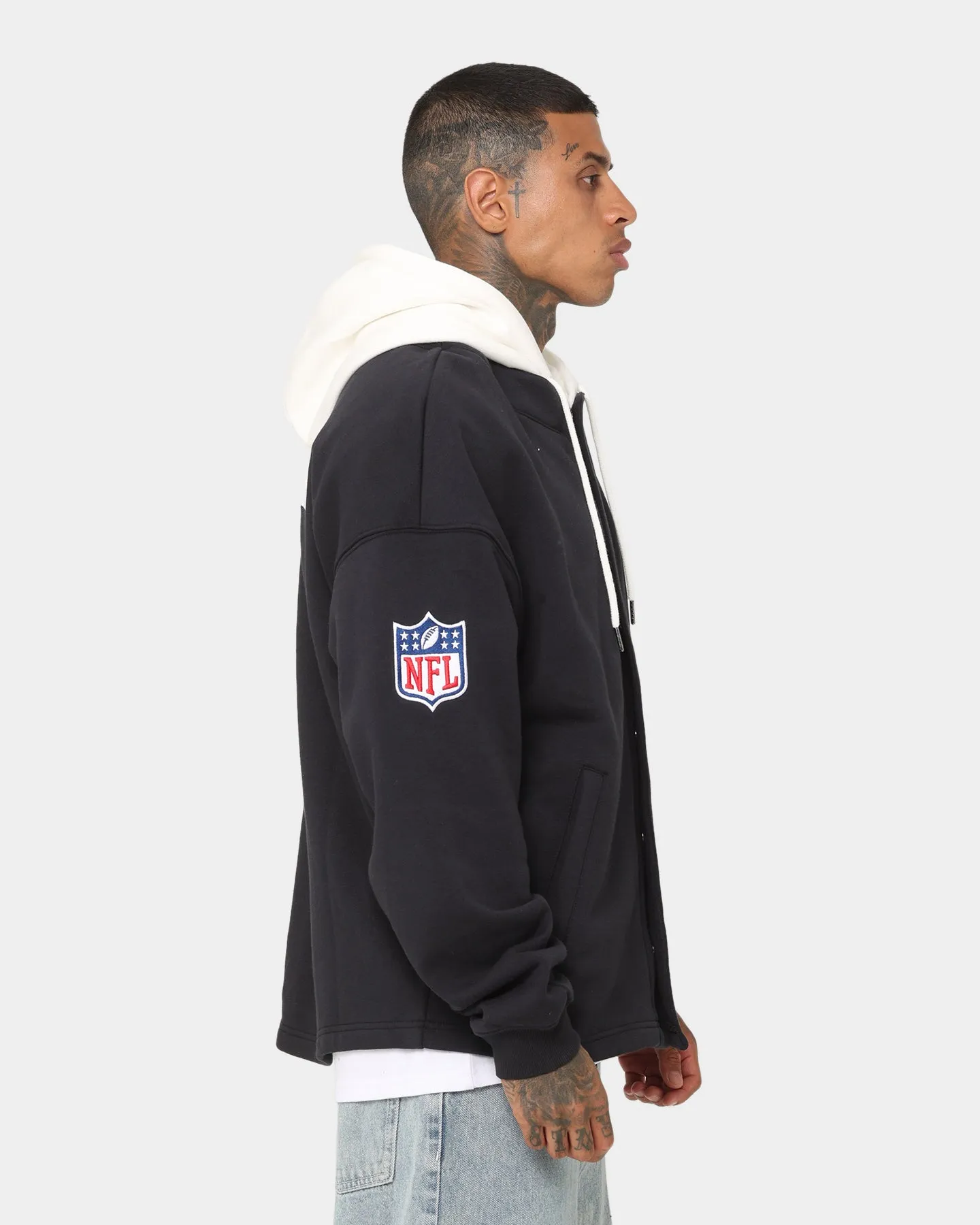 Majestic Athletic Las Vegas Raiders Fleece Replica Hooded Jacket Faded Black