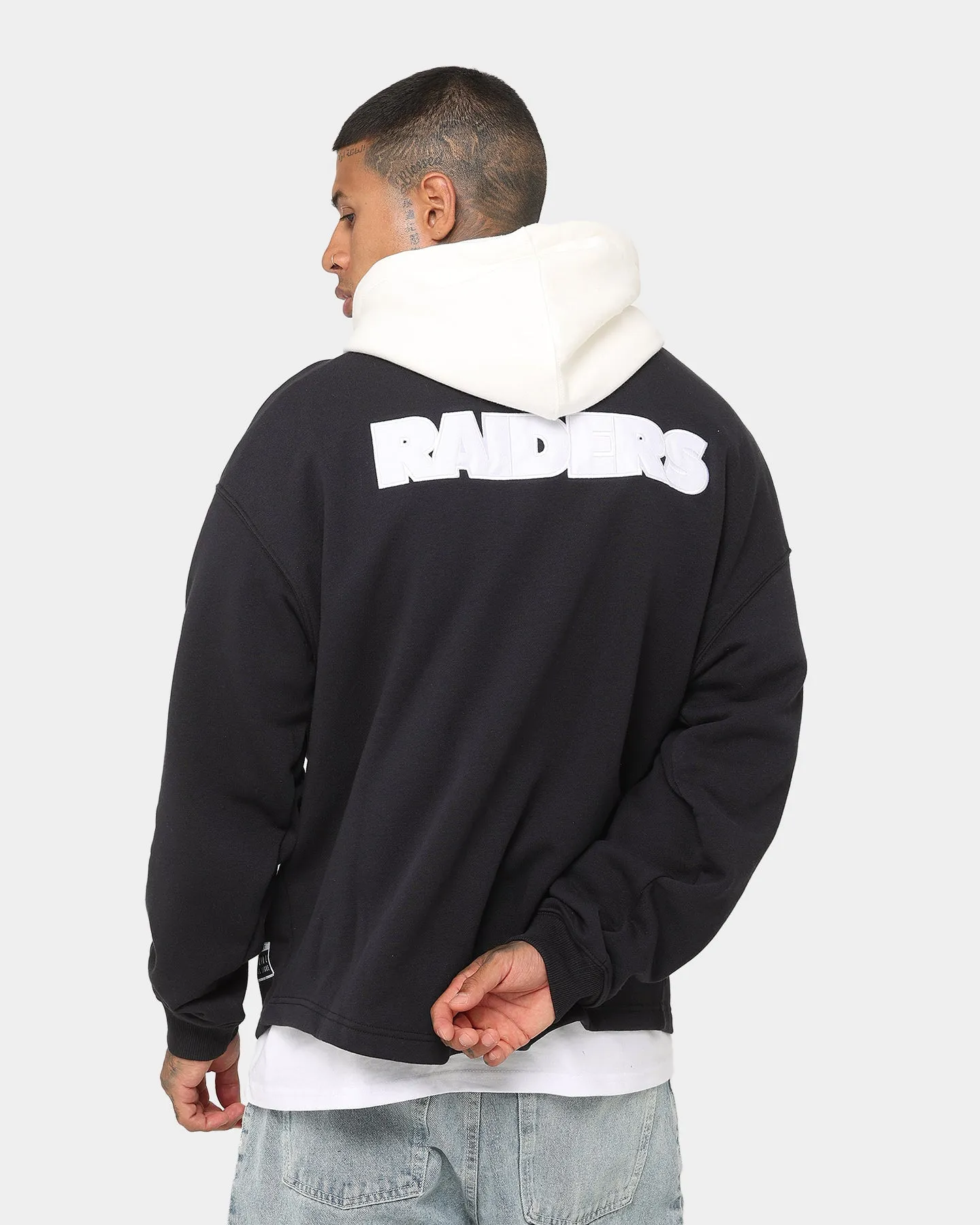 Majestic Athletic Las Vegas Raiders Fleece Replica Hooded Jacket Faded Black