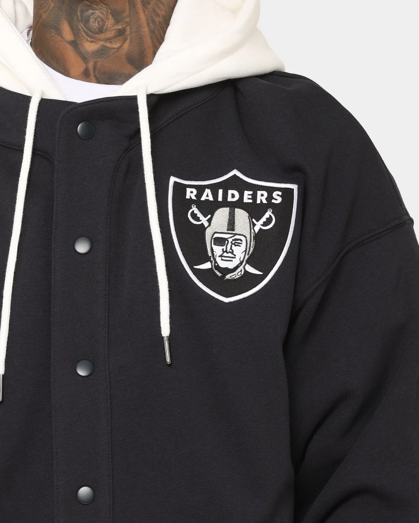 Majestic Athletic Las Vegas Raiders Fleece Replica Hooded Jacket Faded Black