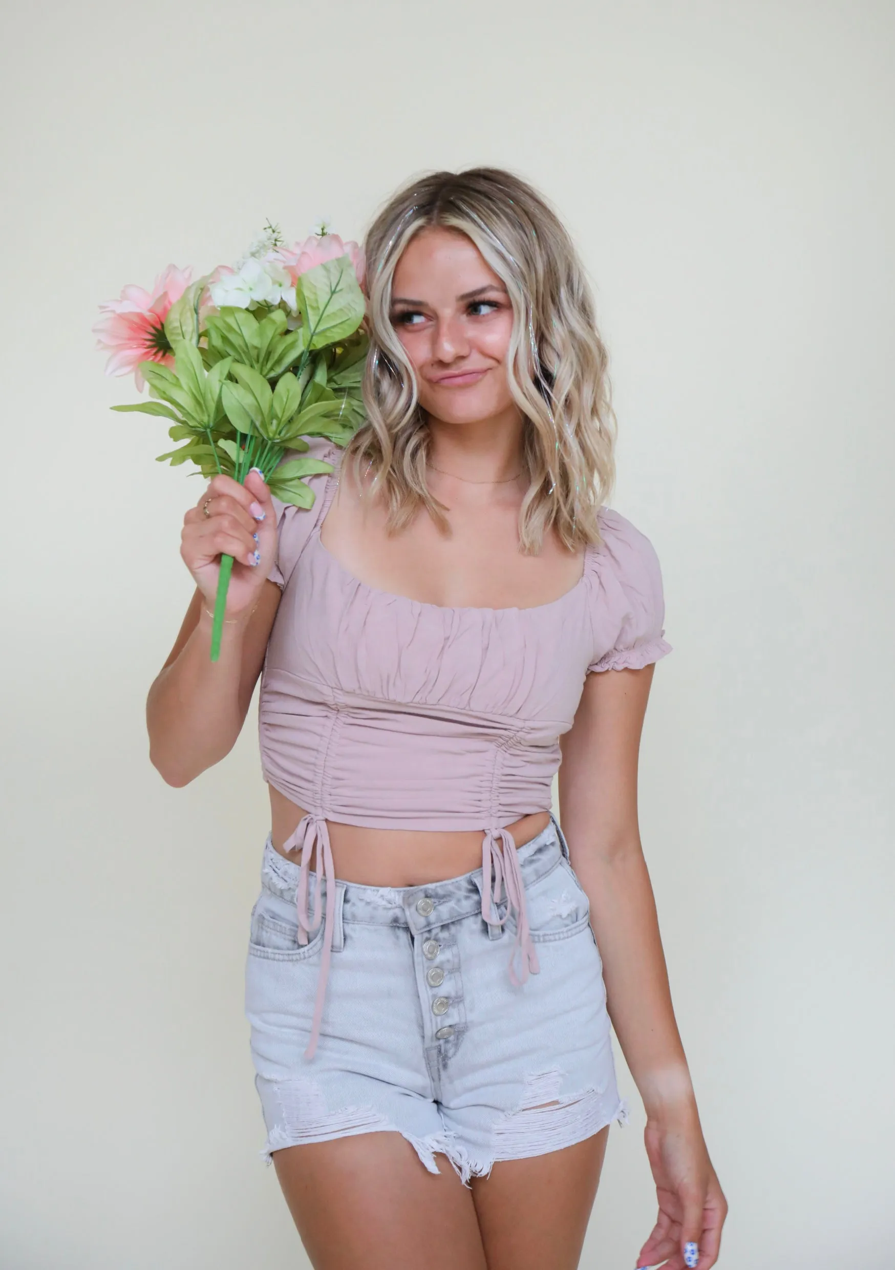 Major Attraction Crop Top in Pale Pink