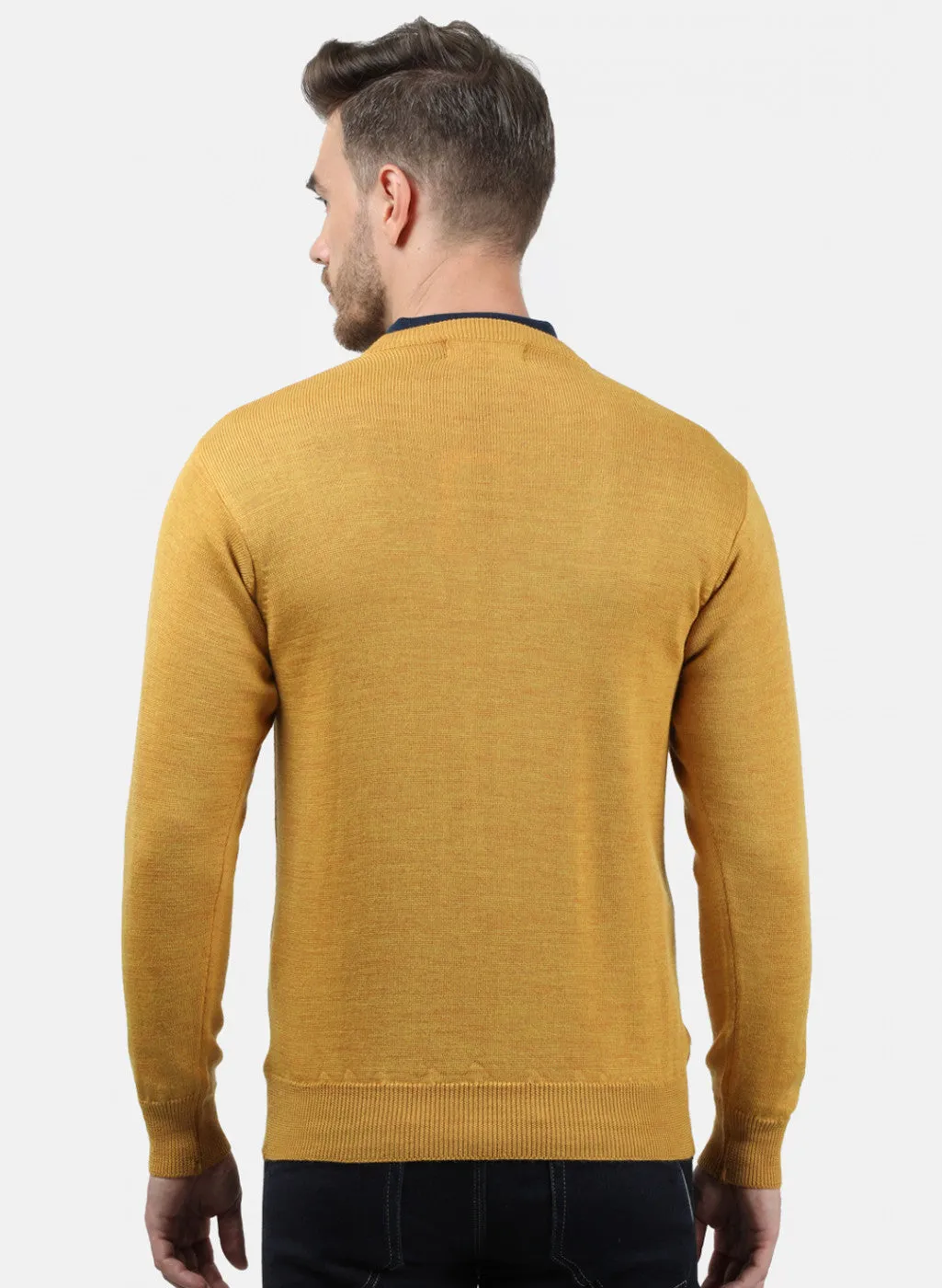 Men Yellow Solid Pullover