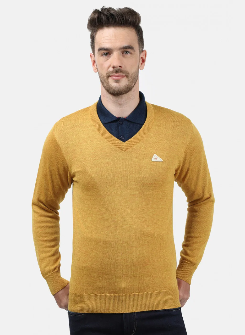 Men Yellow Solid Pullover