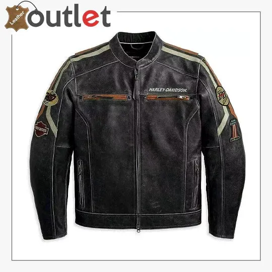 Mens Black Motorcycle Leather Jacket