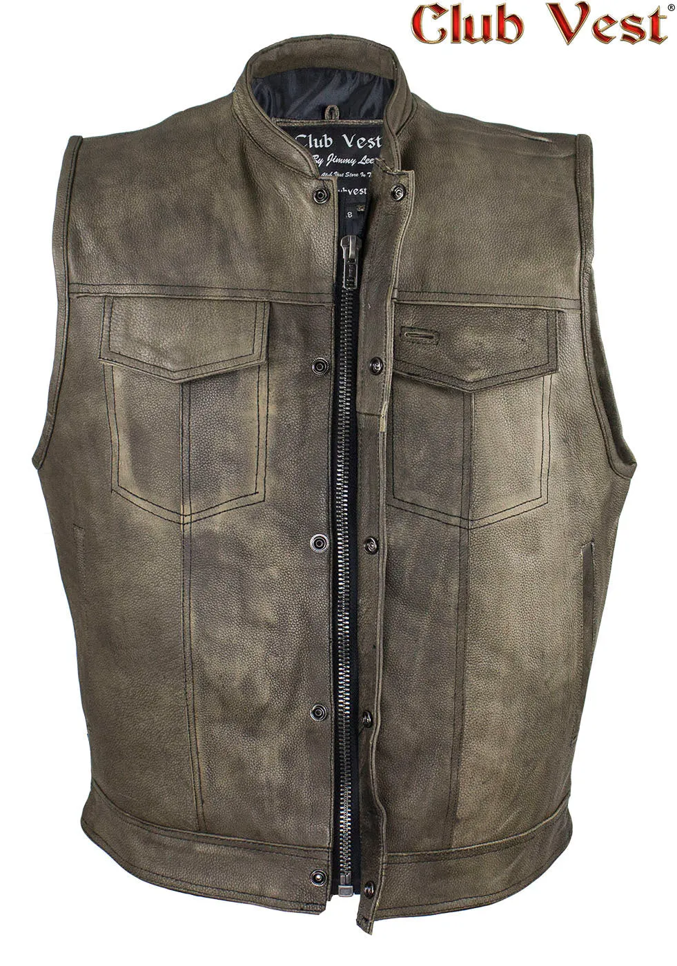 Men's Brown Leather Concealed Carry Vest by Club Vest®