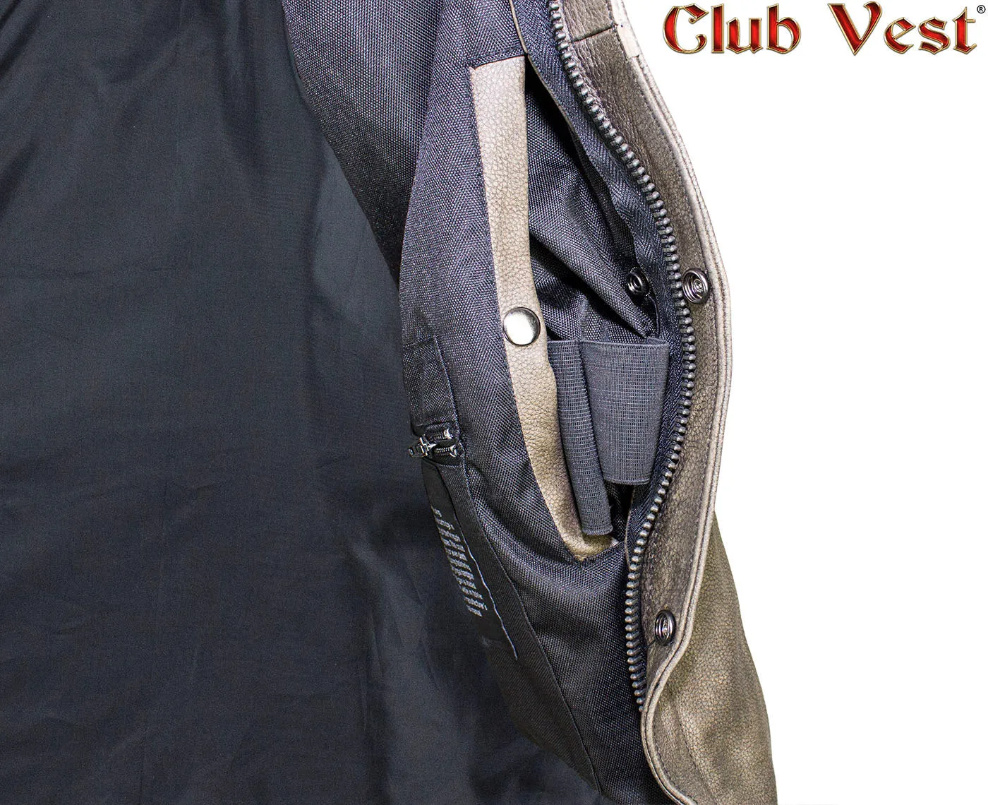 Men's Brown Leather Concealed Carry Vest by Club Vest®