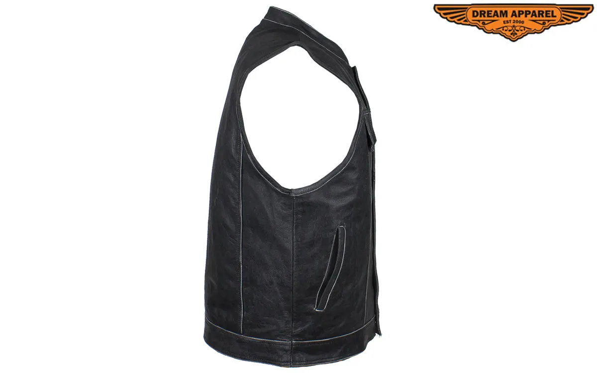 Men's Gray Motorcycle Club Vest