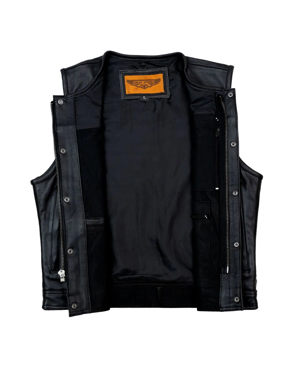 Mens Motorcycle Club Vest With Black Liner