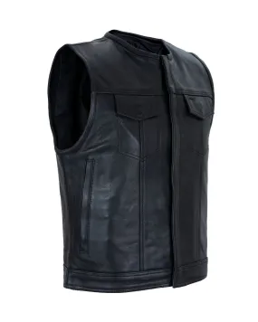 Mens Motorcycle Club Vest With Black Liner