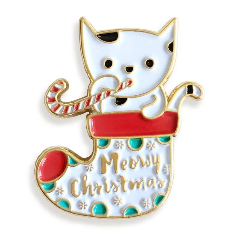 Meowy Christmas Enamel PIn