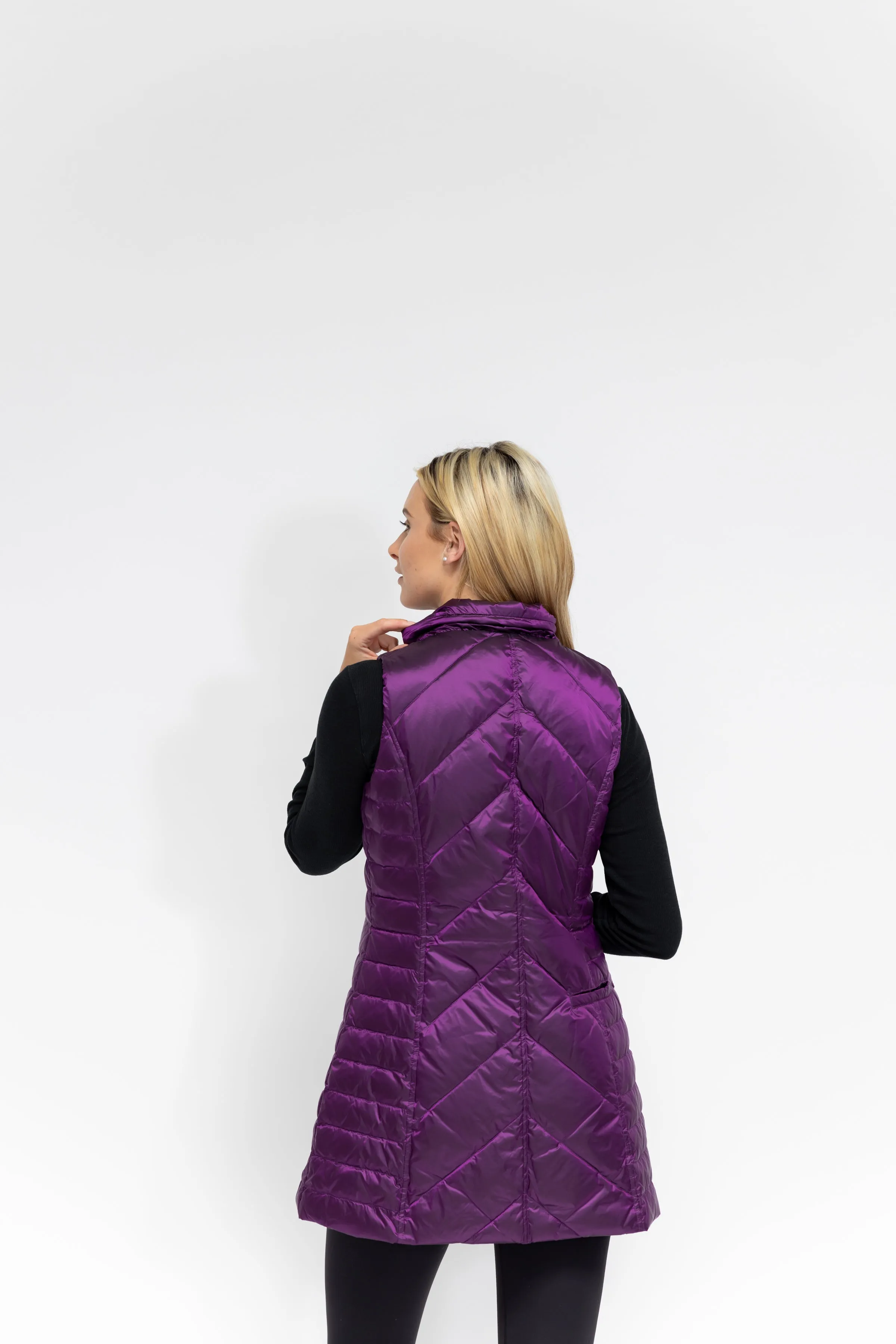 Metallic Chevron Quilted Vest