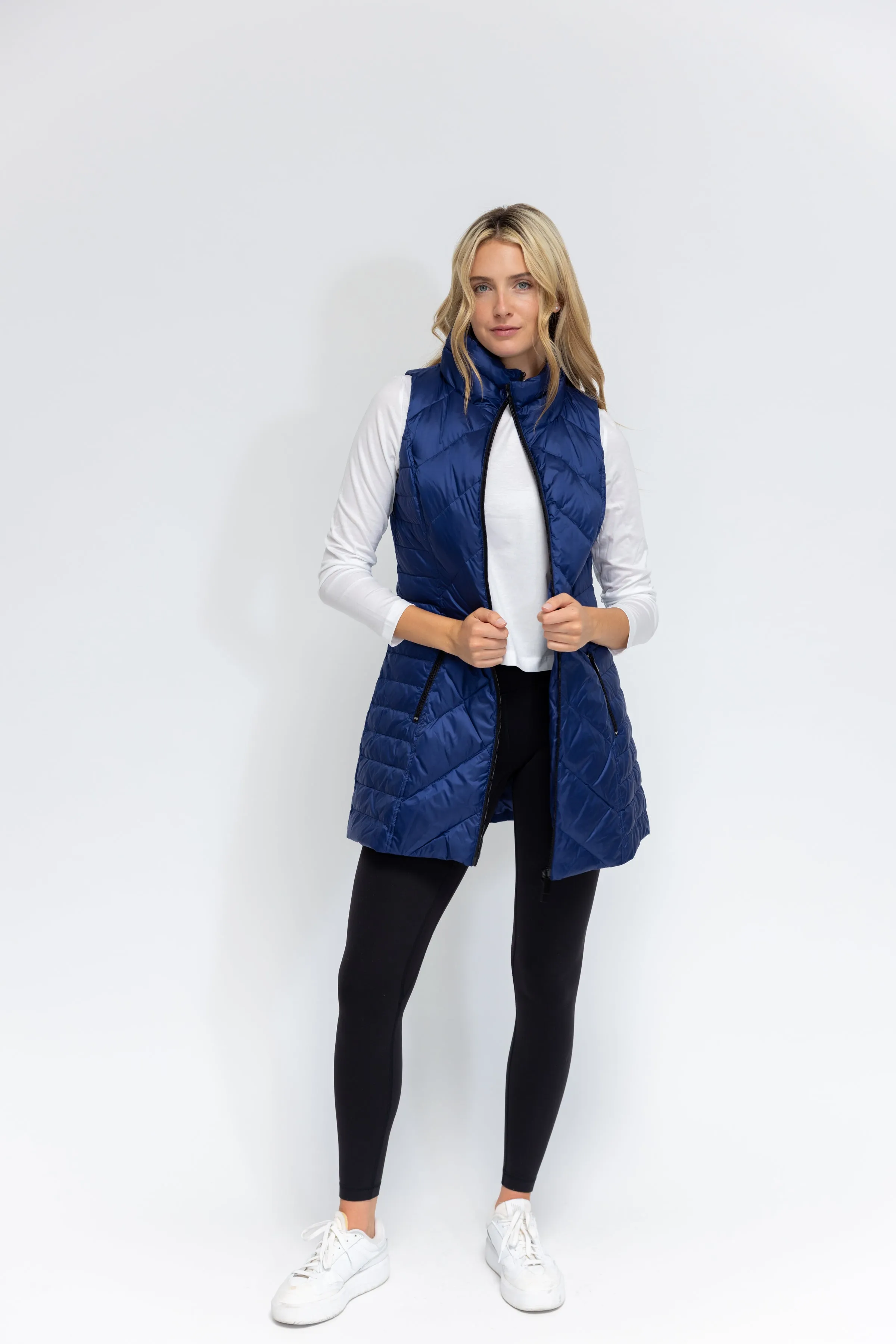 Metallic Chevron Quilted Vest