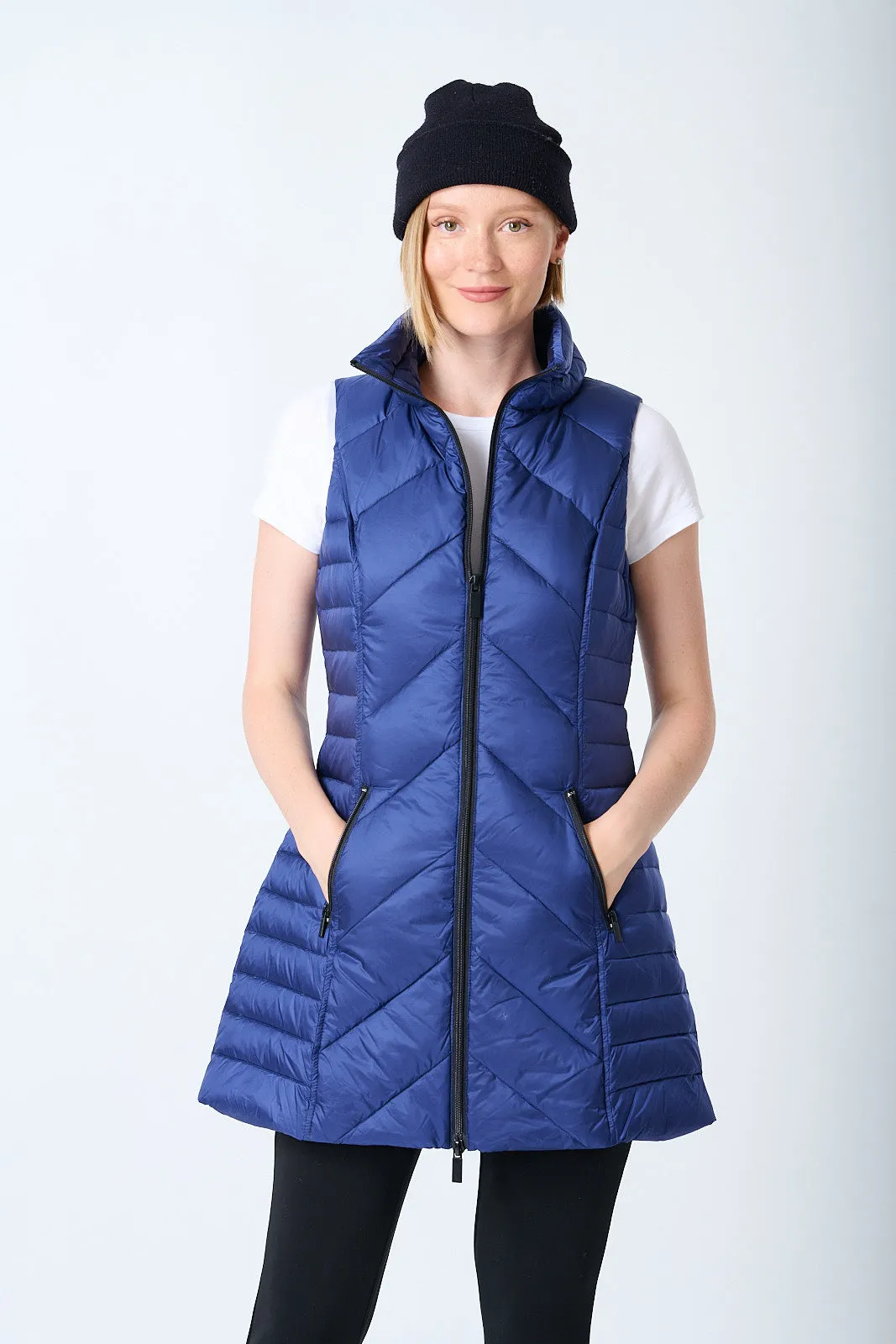 Metallic Chevron Quilted Vest