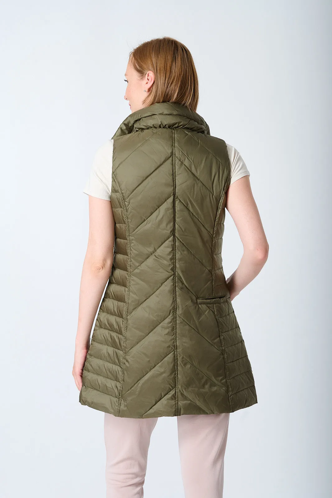 Metallic Chevron Quilted Vest