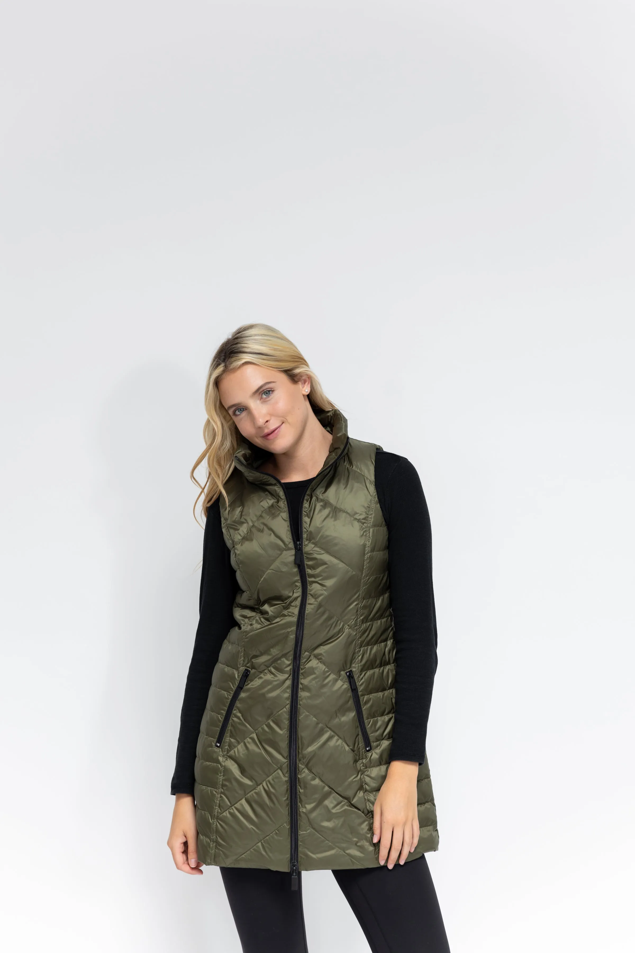 Metallic Chevron Quilted Vest