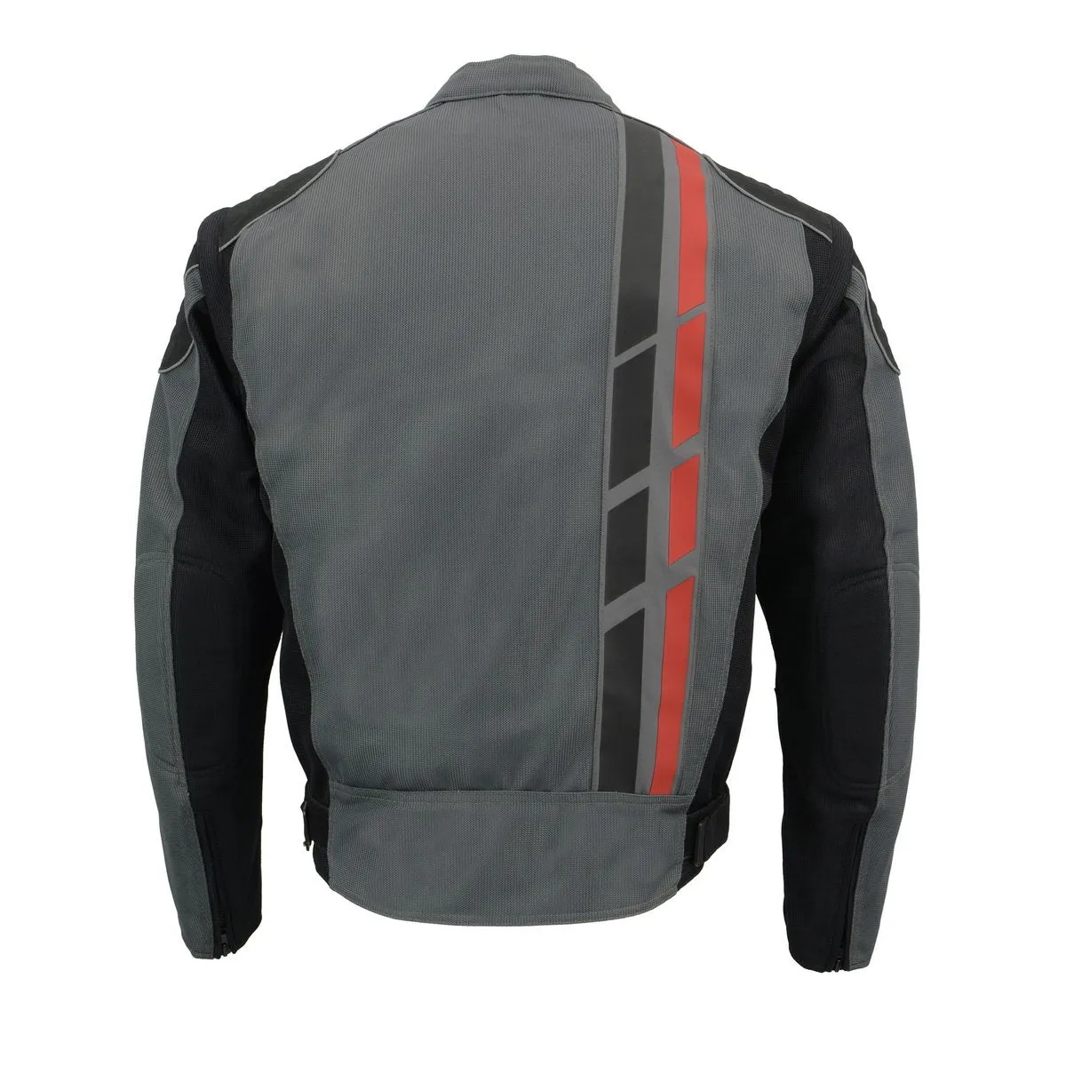 Milwaukee Leather MPM1752 Men's Black/Grey Textile and Mesh Armored Motorcycle Biker Racing Jacket