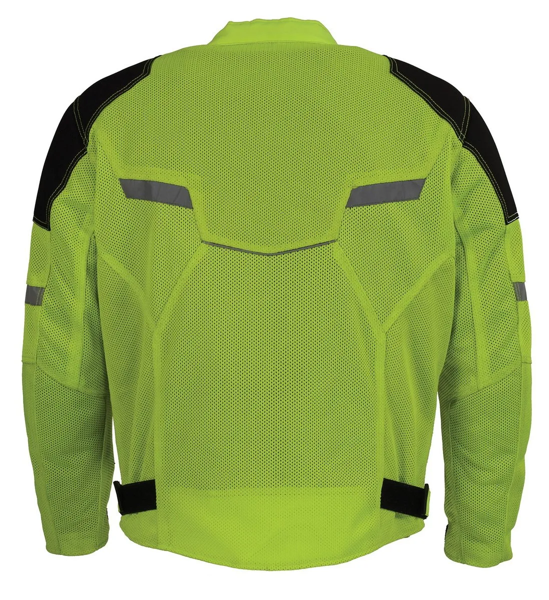 Milwaukee Leather MPM1792 Men's Black and High-Viz Green CE Armored Textile Motorcycle Jacket- All Season Biker Jacket