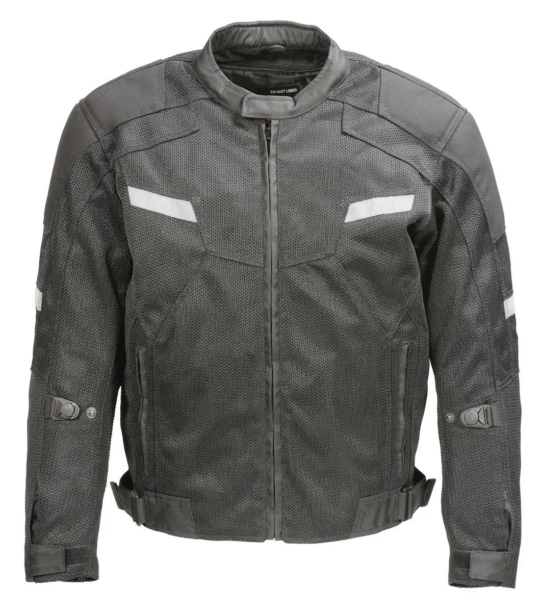 Milwaukee Leather MPM1792 Men's Black CE Armored Textile Motorcycle Jacket- All Season Biker Jacket