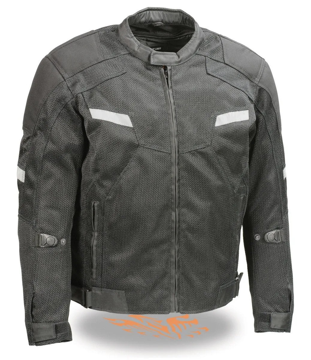 Milwaukee Leather MPM1792 Men's Black CE Armored Textile Motorcycle Jacket- All Season Biker Jacket