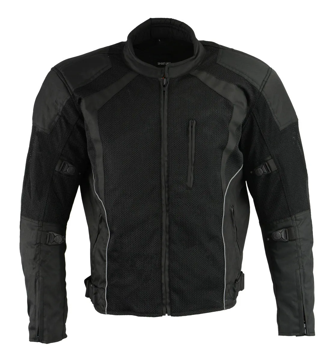 Milwaukee Leather MPM1793 Black Armored Mesh Motorcycle Jacket for Men