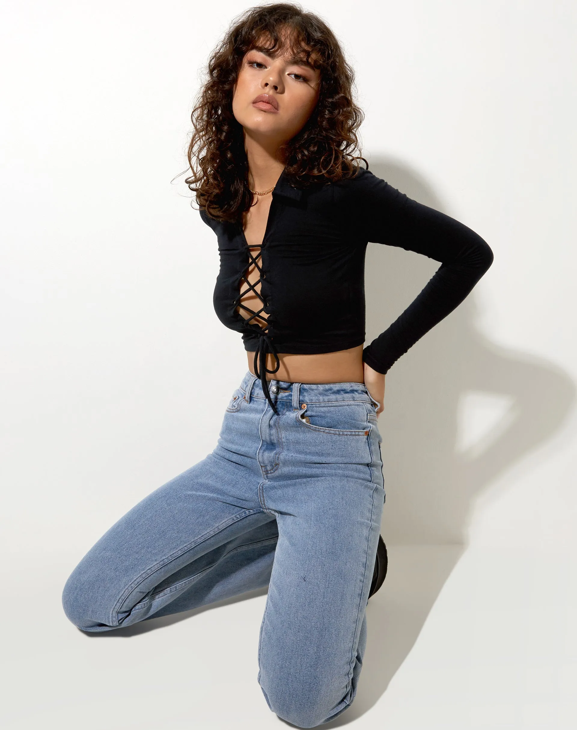 Misla Crop Top in Black