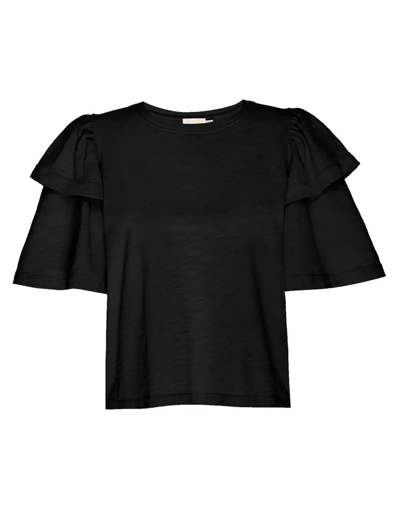 Nation LTD - Regina Exaggerated Sleeve Tee in Jet Black