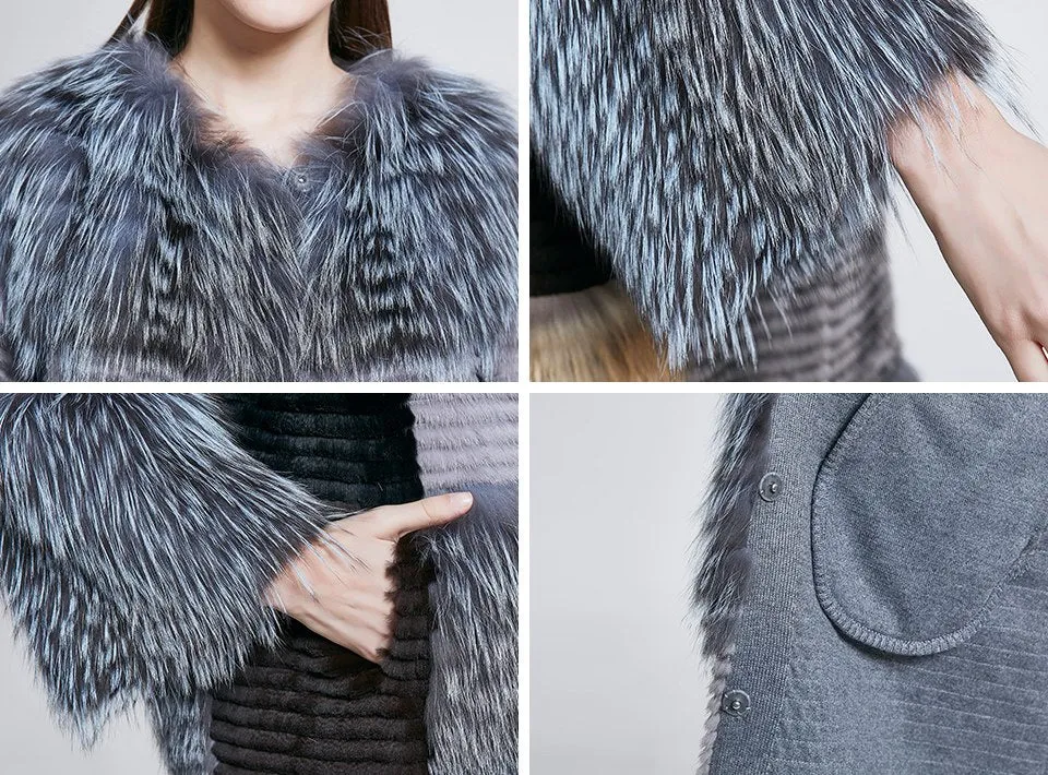 New Square Style Genuine Mink Fur Coat