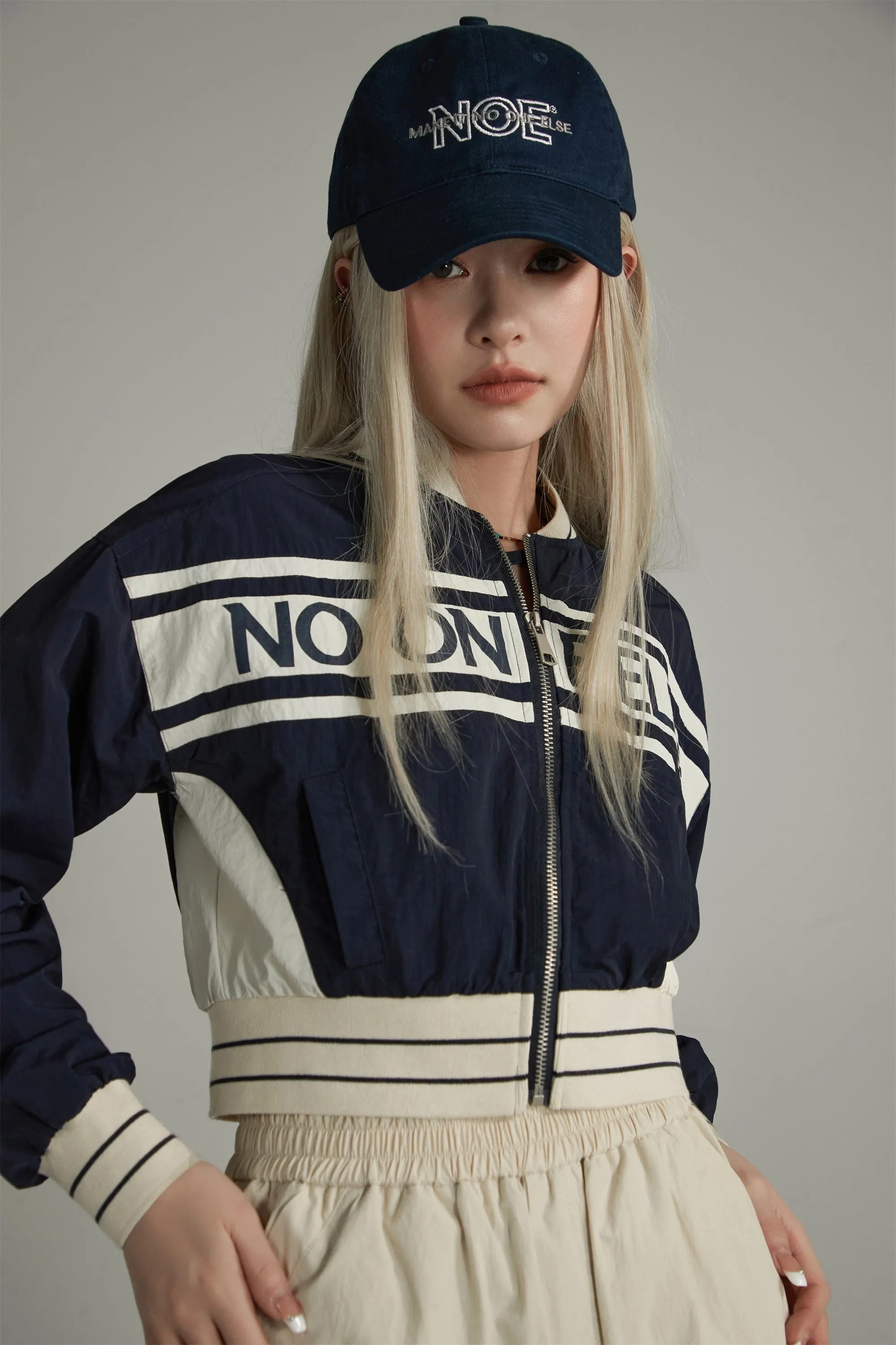 Noe Logo Color Matching Cropped Jacket