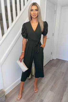 Olive Puff Sleeve Jumpsuit