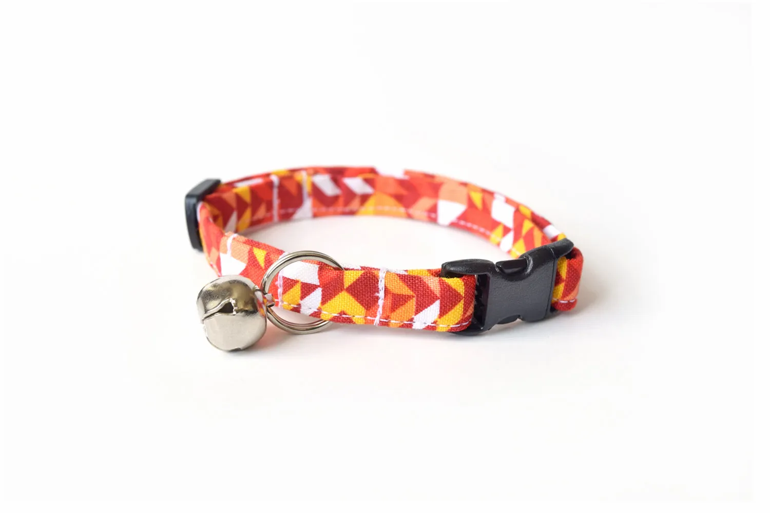 Orange Geometric Shapes Cat Collar