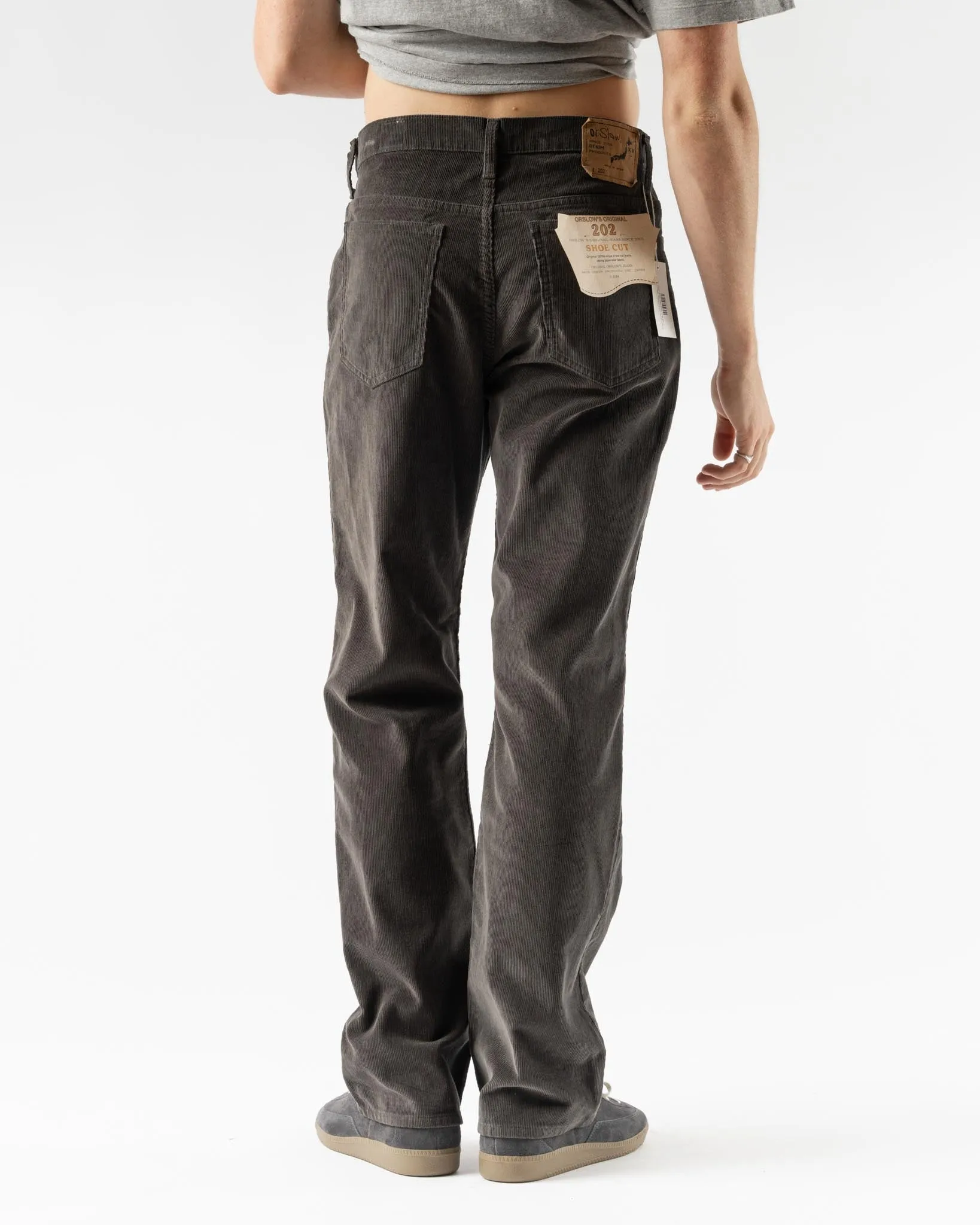 orSlow Shoe Cut Corduroy Jeans in Gray