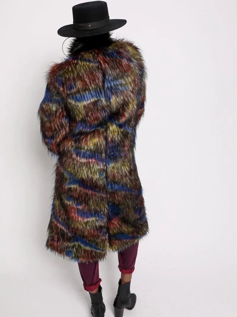 Parrot Calf Length Collared Faux Fur Coat  | Women's