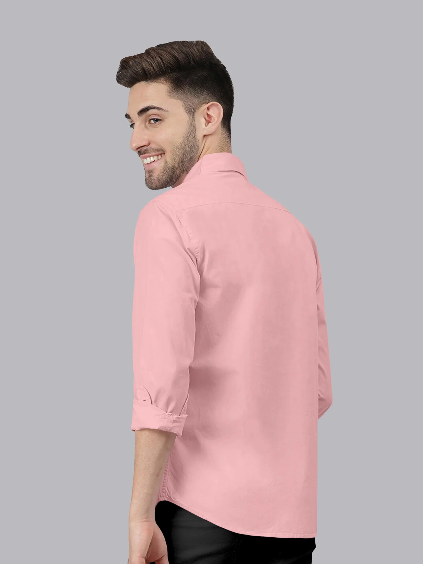 Pink Color Satin Soft Cotton Solid Shirt