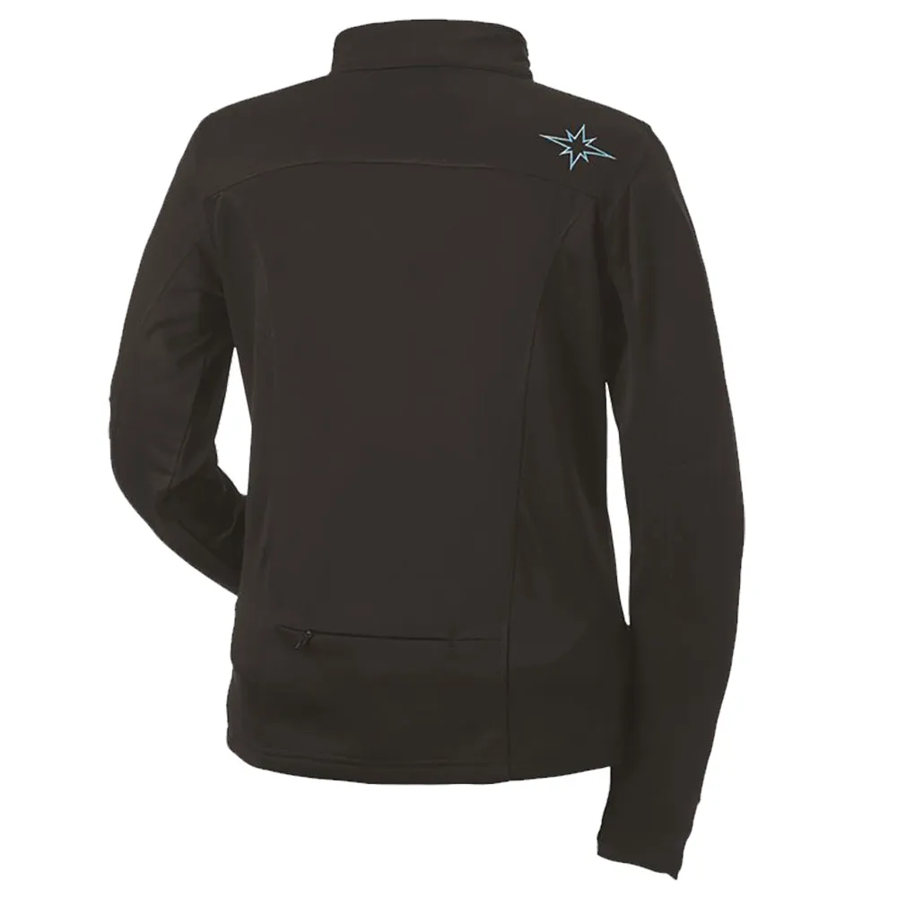 Polaris  Black Womens Full Zip Tech Jacket w Logo Comfy Soft Lightweight