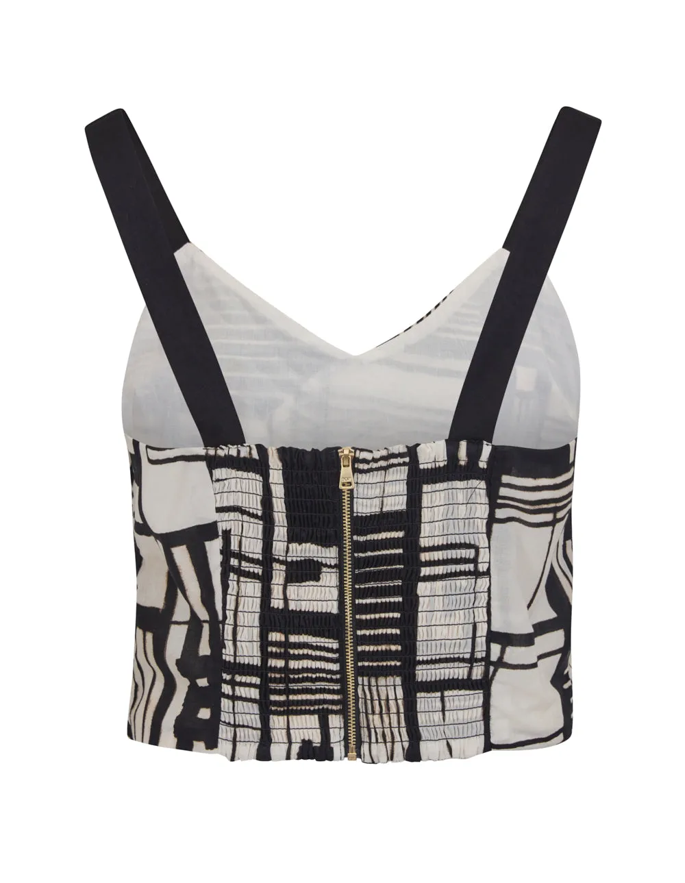 Printed Voile Cropped Top