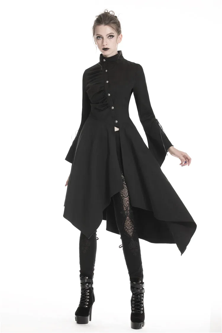 Punk long jacket with oblique asymmetrical shape JW208